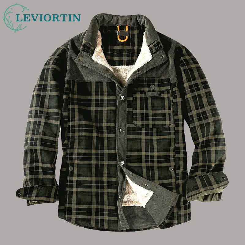 design 099ea3 graphic everyday oversized premium wear style material fit streetwear casual quality hop urban hip image high style print corduroy-plaid-shirt-jacket-men-autumn-winter-casual-thick-warm-male-military-wool-fleece-shirts-coats-camisa-masculina-chemise fashion - unisex essential streetwear design ID 06a16