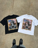 New Trendy Brand Anime Cartoon Printed Oversized T-shirt Shirt Women Y2k High Street Retro Cotton Round Neck Short-sleeved Men