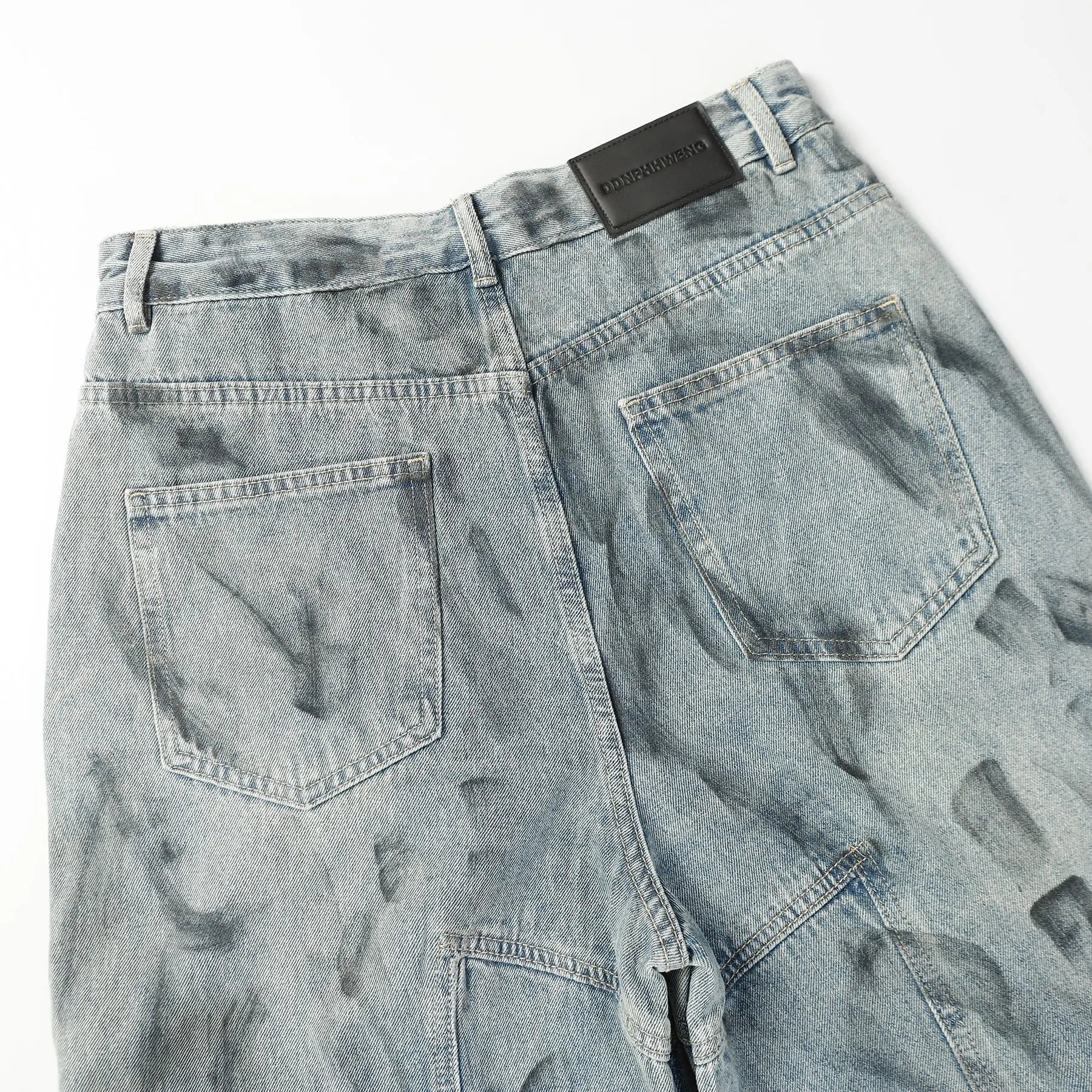vintage multi pocket jeans mens harajuku cargo denim pants retro hip hop straight loose jean pants men clothing military streetwear pants