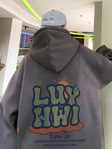 New Letter Graphic Print Hooded Sweatshirts For Men Elegant Vintage Co