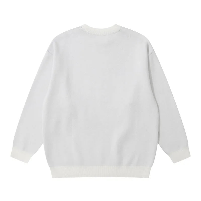 mens anime sweater knitted pullovers casual long sleeve loose o neck warm cotton harajuku sweaters new design jumpers knitwear - oversized streetwear hoodie, vintage look oversized hoodie, Y2K grunge street style
