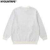 mens anime sweater knitted pullovers casual long sleeve loose o neck warm cotton harajuku sweaters new design jumpers knitwear - oversized streetwear hoodie, vintage look oversized hoodie, Y2K grunge street style