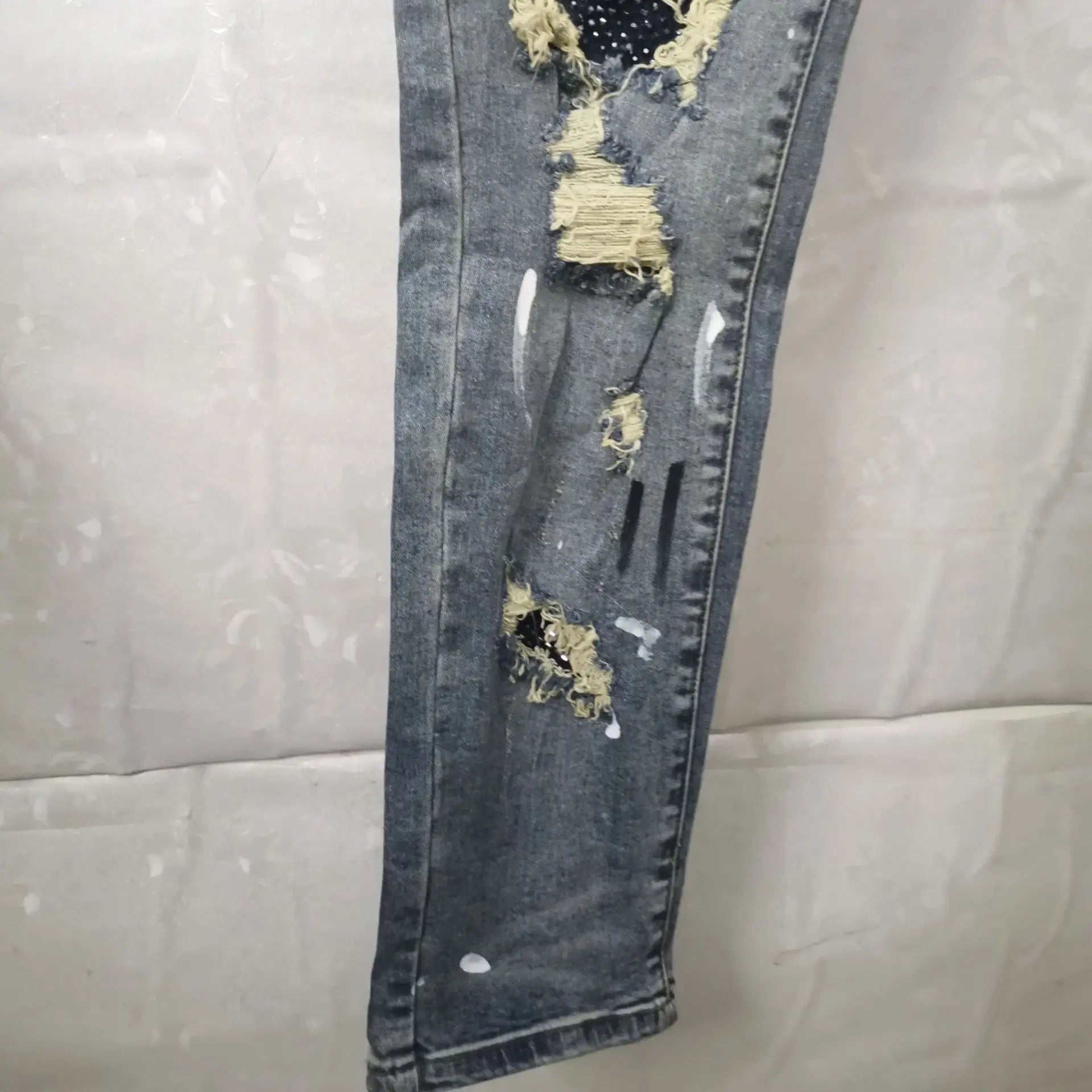 2023 brand new classic old washing rhinestones ripped holes jeans cotton denim pants comfort casual jeans size cargo 28 36 620 unique cargo style 746