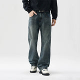 mens plus size retro fashion streetwear loose casual micro flared denim pants jeans cityboy jeans trousers 28 40 unique jeans style 2717