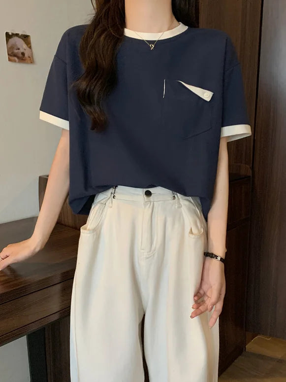 Harajuku Melting smiley – Summer New Fashion Versatile Niche Design Contrasting Color