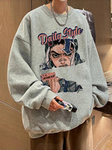 New Anime Boy Printed Mens Crewneck Sweatshirts Autumn Y2K Vintage Fleece