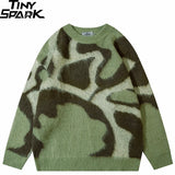 techwear flame knit sweater with structured oversized fit, ideal for cold streetwear layers, men’s streetwear clothing piece 