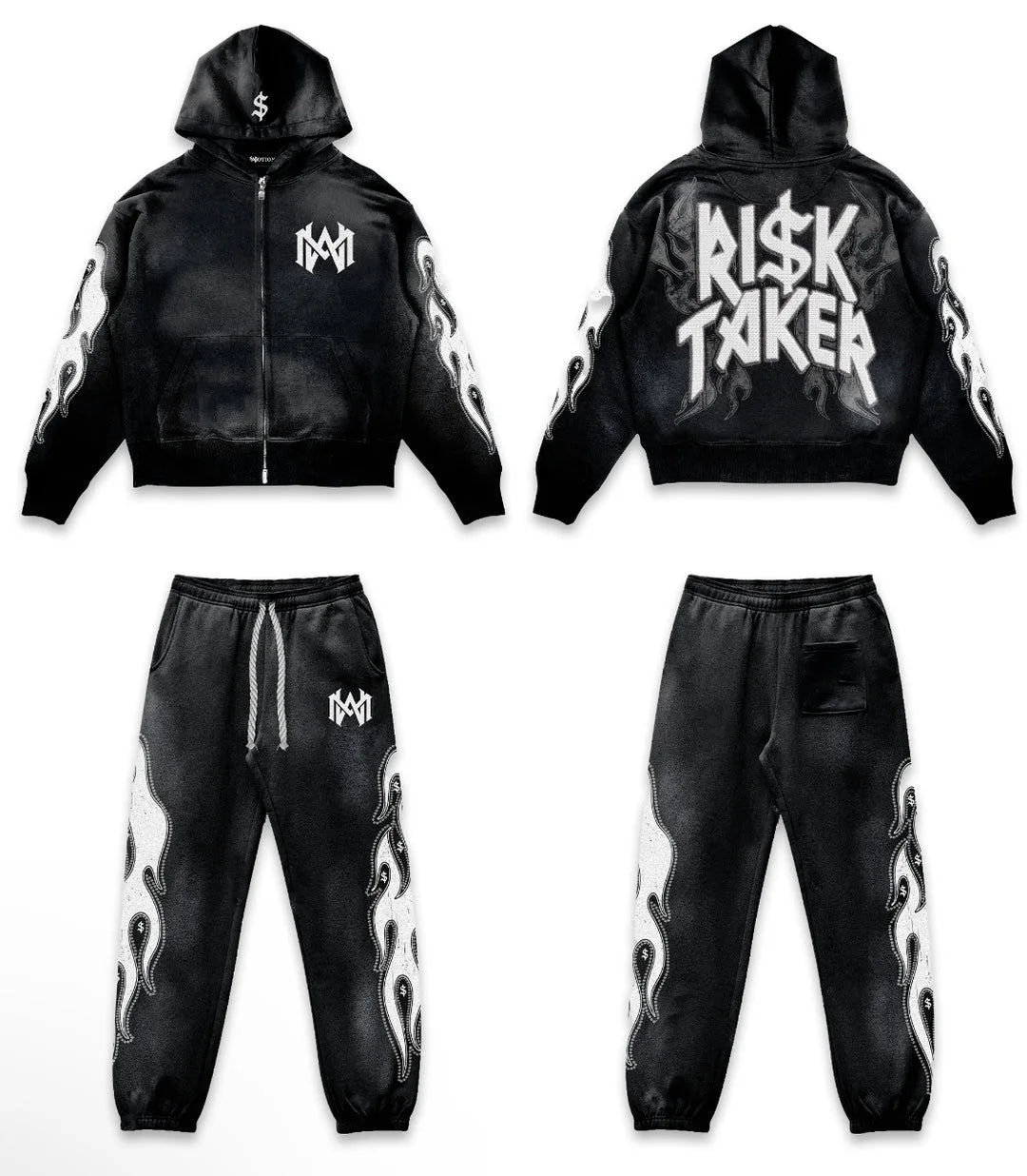 2024 y2k long sleeved zippered printed pullover hoodie hoodie and pants two piece streetwear trendy outfit dark vintage outfit unique default style 2230