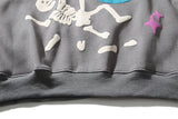High Street Letter Foam Skull Vintage Fleece Hooded Hoodies Men And Wo