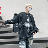 y2k fire graphic pullover, urban streetwear essential, y2k flame pullover top for edgy winter outfits