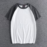 Glitchcore Anime panel – Summer Short Sleeved Mens New Retro Stitching Contrast Color