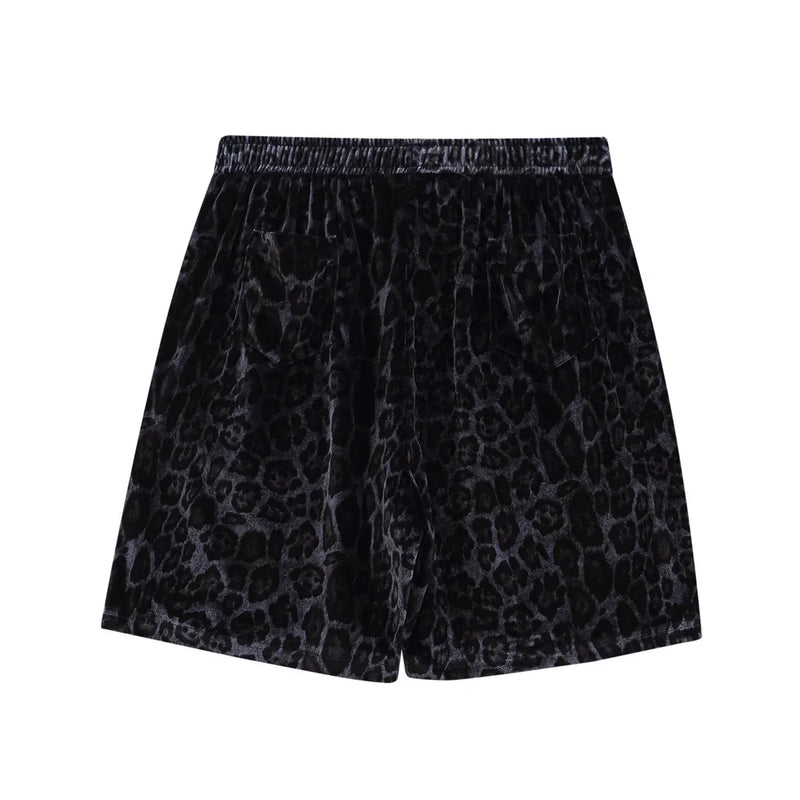 Harajuku Vintage t-shirt – Velvet Leopard Short Sleeve T Shirt Short Sets Summer Mens H