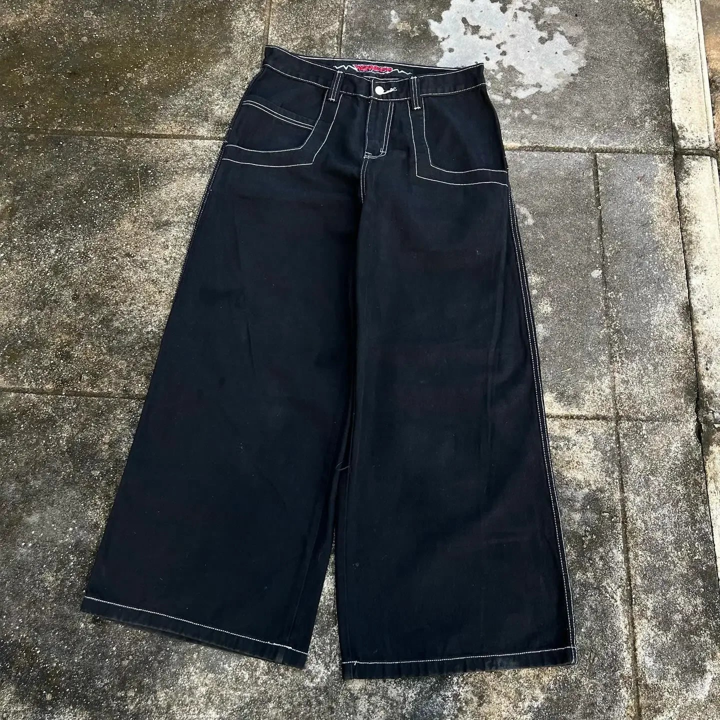 hip hop y2k new color wexwear embroidered baggy jeans streetwear jeans men women high waist wide trouser harajuku black pants unique jeans style 1716