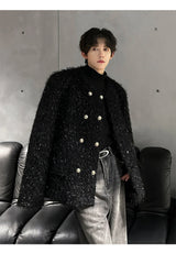 grunge winter jacket, layered citywear - aesthetic hip hop inspired casual wear