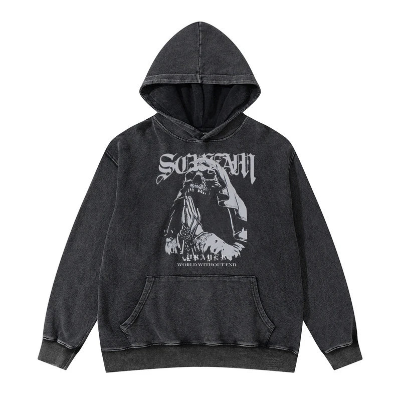 anime angelcore design featuring rainbowtouches hooded unisex sweatshirts men hip hop stylish vintage clothes graphic printing essentials comfortable fashionable