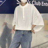 Sadcore Aesthetic piece – 2023 Summer New Fashion Japanese Stand Up Collar Short Sleev