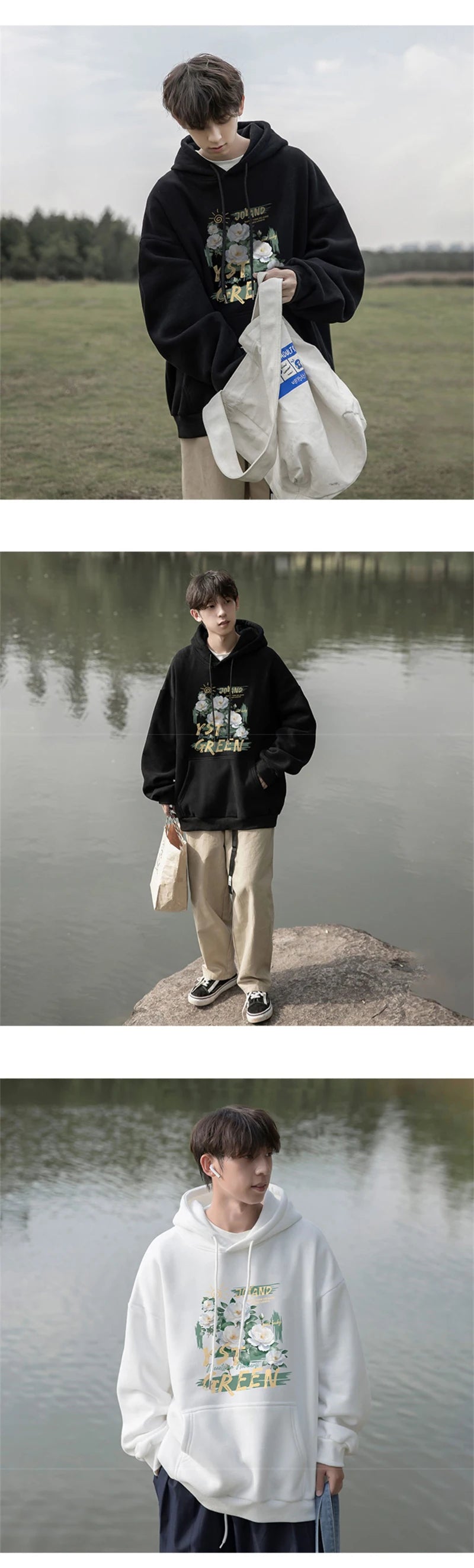 New Floral Oil Painting Art Print Pullover Hoodies Men And Women Casua
