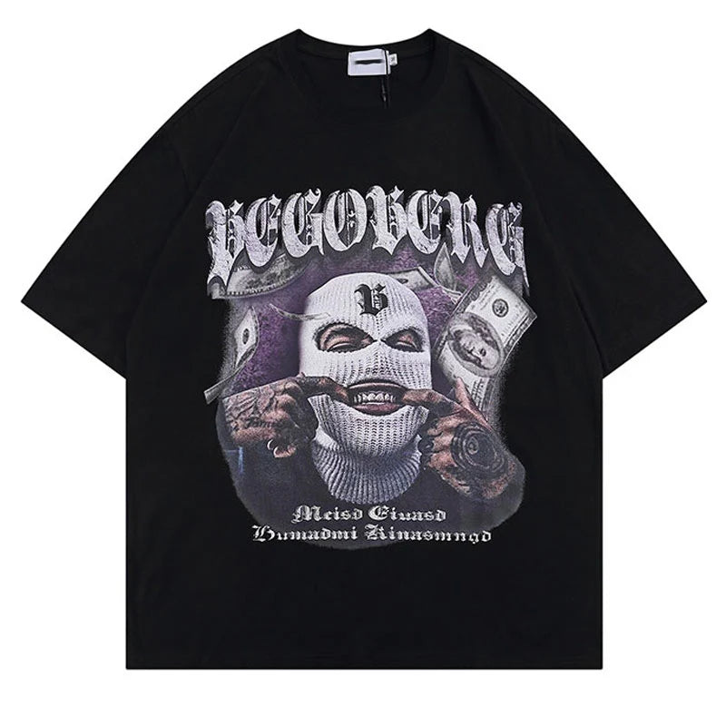 Y2K Graphic Tee – Hip Hop Men Punk T Shirt Gothic Rock Graphic Print T Shirt H – Urban Streetwear for Men & Women