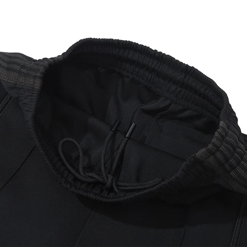 black new sweatpants pants men woman zipper drawstring embroidery side edge weaving stripe straight cylinder trousers relaxed fit joggers