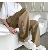 2023 summer new fashion straight trousers mens casual pants thin section wide leg pants boutique clothing simple style unique default style 3721