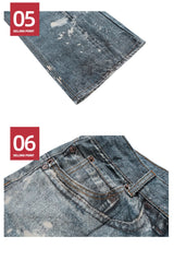 dirty tie dye baggy jeans mens streetwear hip hop loose blue denim pants hi street luxury designer jeans trousers man unique jeans style 2198