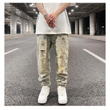 fashion paisy denim jeans mens destoryed holes zipper jeans pants hip hop streetwear new summer casual joggers loose jeans pants unique joggers style 2237
