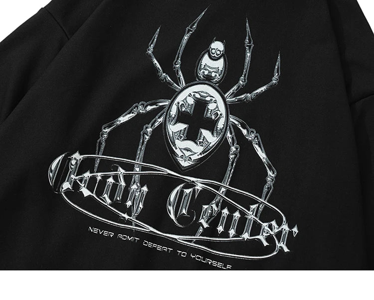 2023 Hip Hop Streetwear Hoodie Sweatshirt Cross Spider Graphic Hoodie