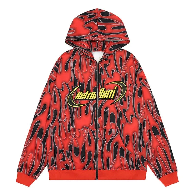 skatercore chrome print featuring fashion zipper hooded cardigan sweater unisex butterfly with tassel streetwear warm knitted sweaters hoodies coats men jumpers