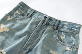 vintage men baggy jeans distressed ripped denim pants male luxury designer jeans trousers unique jeans style 1410