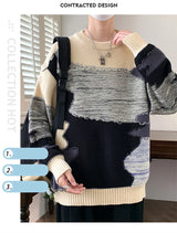 bold fire sweater, layered fit piece, aesthetic soft knit grunge sweater for cozy streetwear