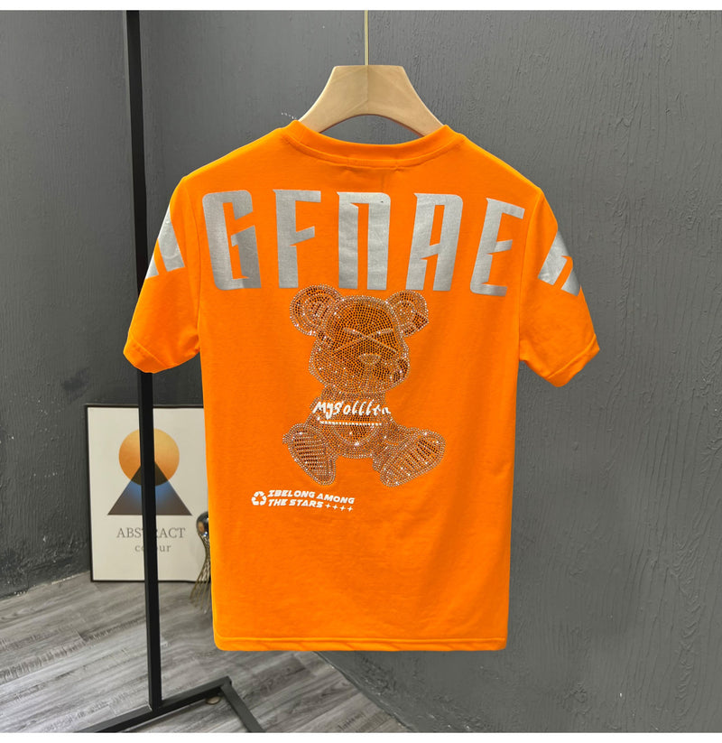 Cyberpunk Melting smiley – High Texture 2023 New Mens Fashion Letter Printed Bear Rhine
