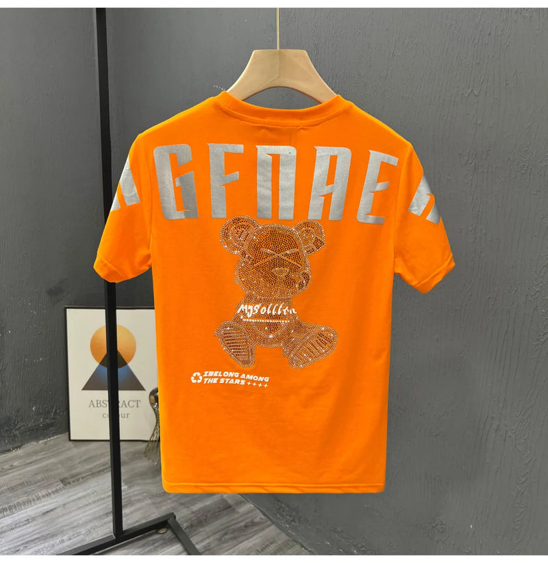 Cyberpunk Melting smiley – High Texture 2023 New Mens Fashion Letter Printed Bear Rhine