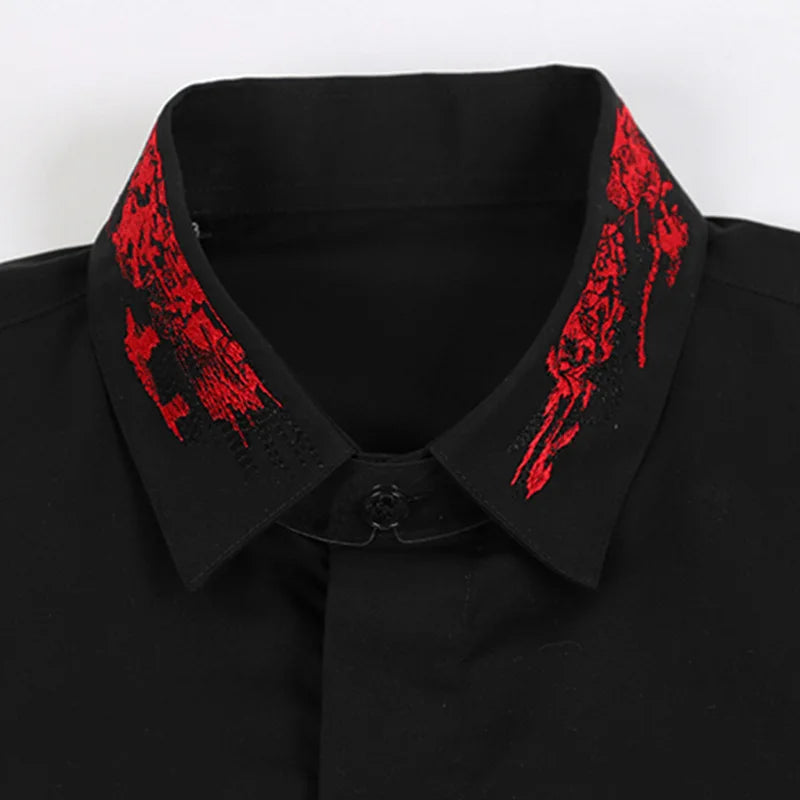 New 2022 Luxury Men Classic Embroidered bee stripe Fashion Cotton Casual Shirts Shirt High Quality Short Sleeves A68