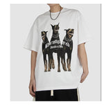 Sadcore Oversized shirt – Harajuku T Shirt Mens 2023 Summer Dog Letter Printed Vintage
