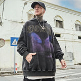 Oversize Hoodie Hip Hop Washed Sweatshirt Men Streetwear Painting Grap