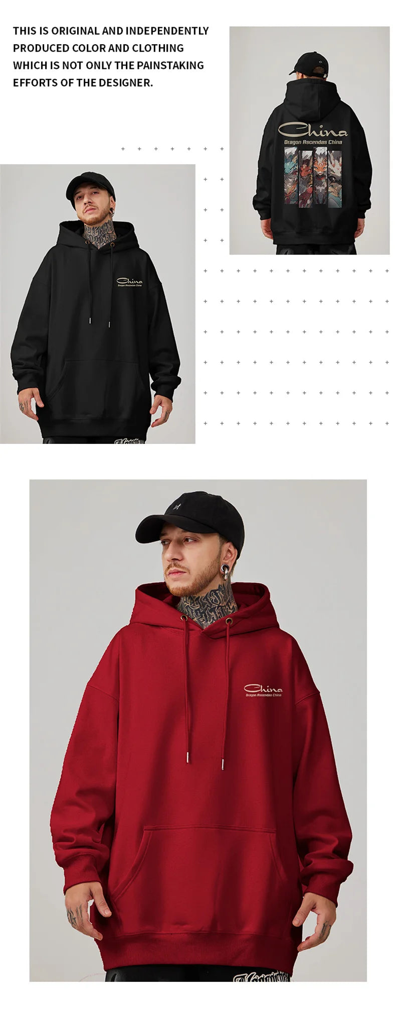 Dragon Ascendas China Graphic Sweatshirts Hombre Hip Hop Fashion Hoodie