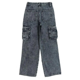 fashion loose streetwear cargo denim jeans unisex casual multi pocket wide legs jean pants hip hop joggers mens baggy jeans unique joggers style 2974