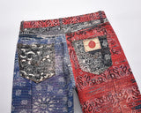 hip hop distressed paisley patchwork baggy jeans pants for men straight y2k ripped casual cargos oversized denim trousers unique cargo style 57
