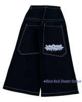 hip hop letter embroidery baggy jeans harajuku y2k streetwear wexwear jeans gothic pants womens high waist wide leg trousers ripped baggy denim
