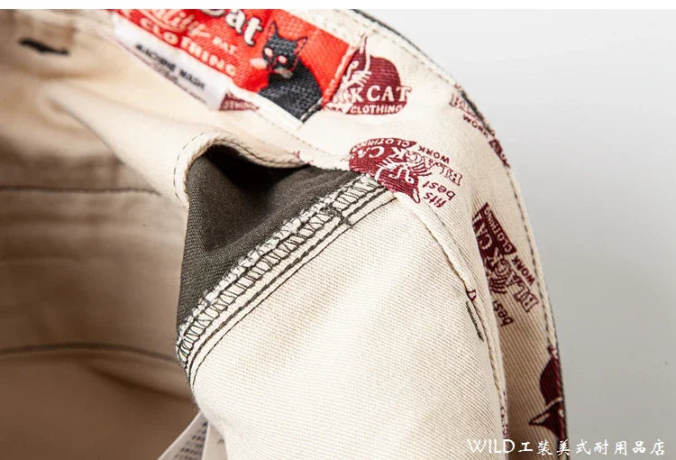 autumn winter heavyweight pure cotton thick american retro workwear khaki pants business casual mens basic solid color pants unique default style 1074