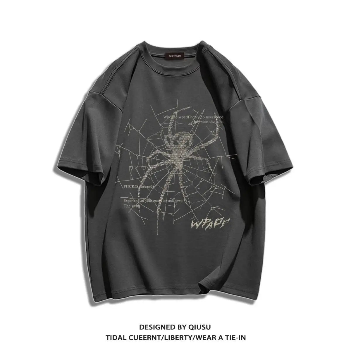 Glitchcore Melting smiley – Mens Pure Cotton T Shirt Short Sleeved Summer Thin Trendy Am