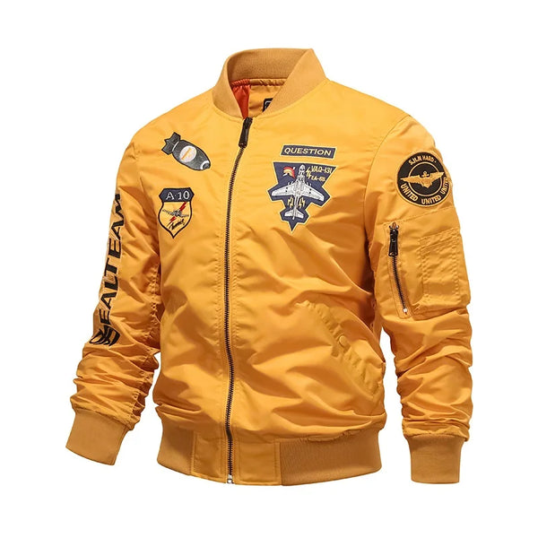 high wear hop quality casual fashion design - style mens-spring-and-autumn-thin-army-green-black-yellow-motorcycle-pilot-baseball-uniform-sports-jacket-mens-hip-hop-style-jacket image material e2299e essential everyday oversized style print graphic streetwear fit premium unisex hip urban streetwear design ID f4474