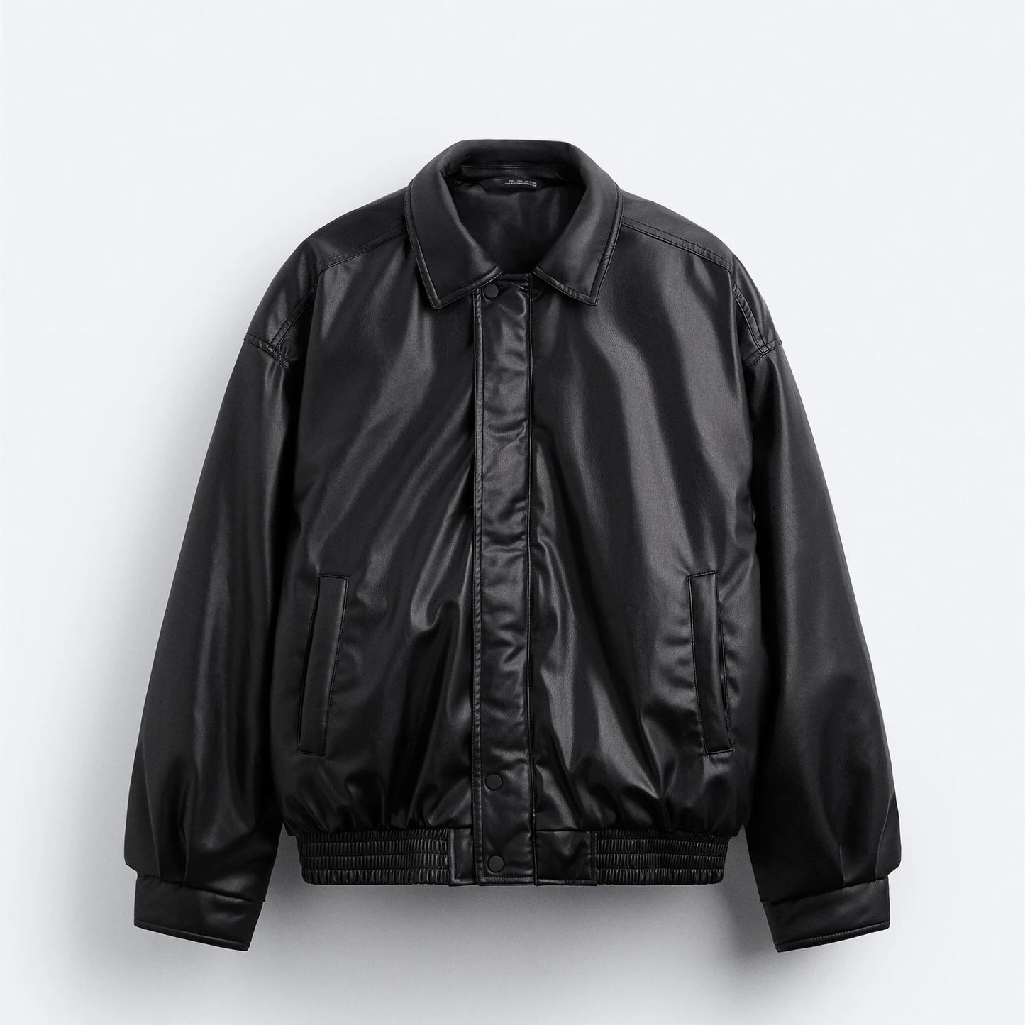 American high street PU imitation leather lapel cotton jacket autumn warm jacket men