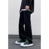 2023 summer new light luxury fashion pants star embroidered jeans mens straight slim pants boutique clothing simple style unique jeans style 3961