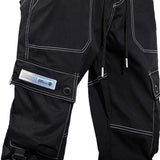 mens side pocket cargo pants casual elastic waist trousers streetwear hip hop loose fit ankle drawstring sweatpants joggers casual joggers