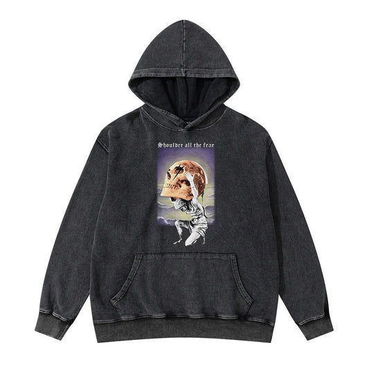trapwear vintage anime featuring rainbowtouches washed hoodie vintage men high street skulls fashion hip hop unisex hoodies loose casual mens clothing