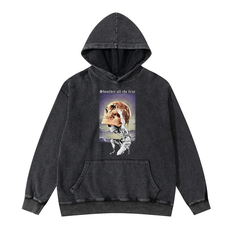 trapwear vintage anime featuring rainbowtouches washed hoodie vintage men high street skulls fashion hip hop unisex hoodies loose casual mens clothing