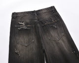 streetwear frayed hole distreesed ripped baggy jeans for men and women pantalones hombre y2k casual denim trousers oversized unique jeans style 5923