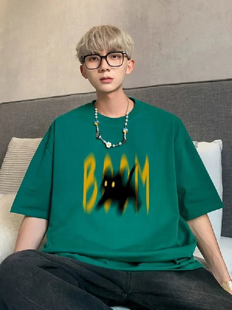 Cyberpunk Aesthetic piece – Japanese Fun And Trendy Cat Print New Short Sleeved T Shirts