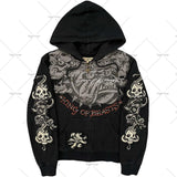 American Fashion Trend Pattern Print Zipper Hoodie Women Y2K New Stree
